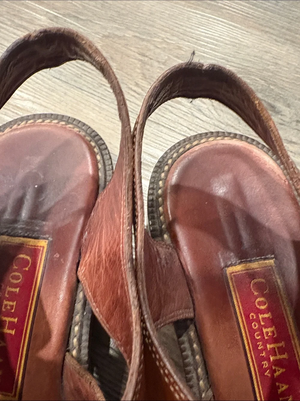 Cole Haan Men’s Tan Brown Leather Fisherman Sandals